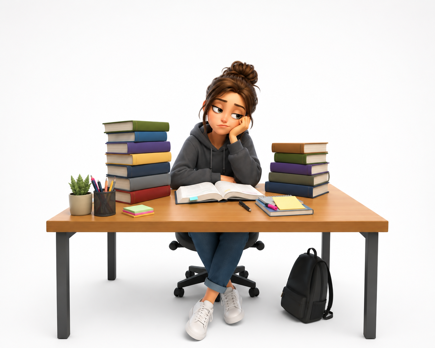Gelangweilte Studentin